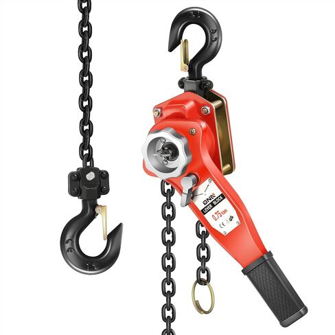 DNA MOTORING Lever Block Chain Hoist 2T/4400lbs 5ft/1.5M Chain Hoist Alloy Steel G80 Chain Ratchet Lever Hoist with Hook for Garages Warehouse Automotive Machinery and Single Chain,TOOLS-00670 in Saudi Arabia