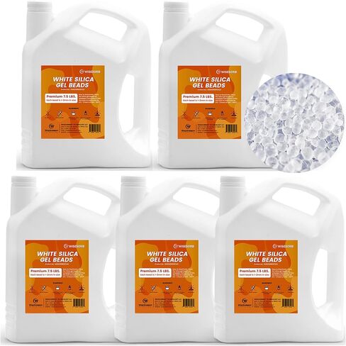 Wisesorb 1 Quart Pure White Silica Gel Desiccant Beads - 2 LBS Premium Quality Reusable in Saudi Arabia