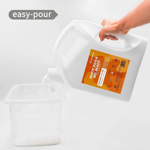 Wisesorb 1 Quart Pure White Silica Gel Desiccant Beads - 2 LBS Premium Quality Reusable in Saudi Arabia