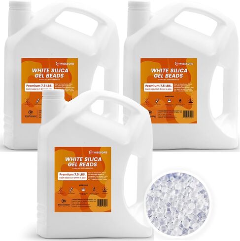 Wisesorb 1 Quart Pure White Silica Gel Desiccant Beads - 2 LBS Premium Quality Reusable in Saudi Arabia