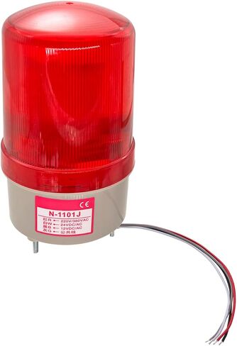 أضواء تحذير منارة LED دوارة صناعية، أضواء إشارة دوارة كهربائية للطوارئ، 110 فولت تيار متردد، مع صفارة للطوارئ (أحمر) (N-1101J) in Kuwait