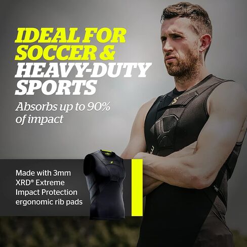 قميص داخلي من Storelli BodyShield، طبقة أساسية واقية لكرة القدم، جزء علوي مضغوط خفيف الوزن مع حماية مبطنة للصدر والضلع in Kuwait