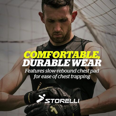 قميص داخلي من Storelli BodyShield، طبقة أساسية واقية لكرة القدم، جزء علوي مضغوط خفيف الوزن مع حماية مبطنة للصدر والضلع in Kuwait