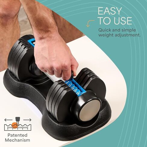 LifePro Adjustable Dumbbell Set/Single – 90lb, 25lb Dumbbells Set of 2, and Single piece - Quick Change Rotating Hand Weights for Women/Men at Home Gym Weight System, Ideal for Home Strength Training in Saudi Arabia