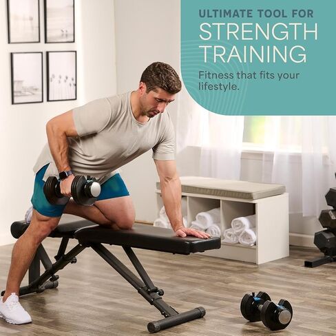 LifePro Adjustable Dumbbell Set/Single – 90lb, 25lb Dumbbells Set of 2, and Single piece - Quick Change Rotating Hand Weights for Women/Men at Home Gym Weight System, Ideal for Home Strength Training in Saudi Arabia