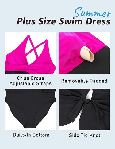 Blooming Jelly Womens Plus Size Bathing Suit One Piece Swimsuit Tummy Control Swim Dress Modest Full Coverage Swim Suits 2025 in Kuwait