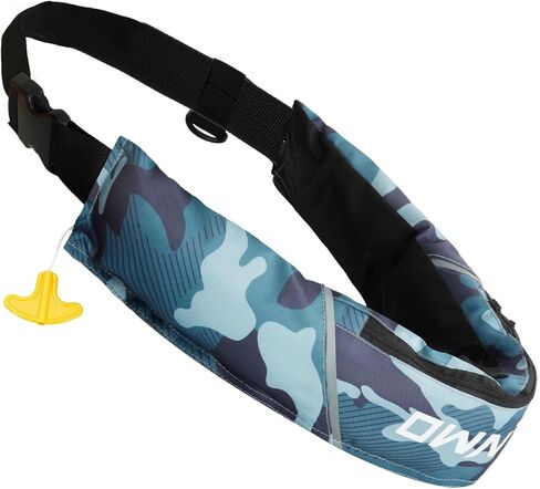 حزمة حزام قابلة للنفخ يدويًا من Owntop، سترة سباحة للبالغين مع أنبوب نفخ وصفارة، تتضمن أسطوانة ثاني أكسيد الكربون 24 جم، ملف تعريف منخفض للتجديف بالكاياك، وصيد الأسماك، ورياضات المجداف in Kuwait