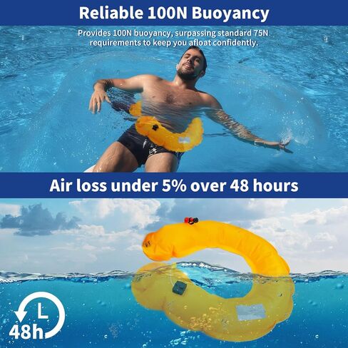 Owntop Manual Inflatable Belt Pack, Adults Swim Jacket with Blowpipe & Whistle, 24g CO2 Cylinder Included, Low Profile for Kayaking, Fishing, Paddle Sports in Kuwait