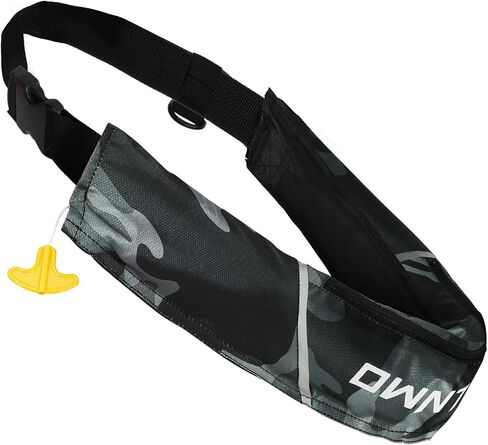 Owntop Manual Inflatable Belt Pack, Adults Swim Jacket with Blowpipe & Whistle, 24g CO2 Cylinder Included, Low Profile for Kayaking, Fishing, Paddle Sports in Kuwait