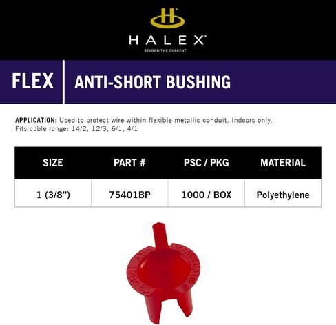 Halex – 3/8 Inch Anti-Short Bushing – 75401BP - 1000 Per Pack in Saudi Arabia