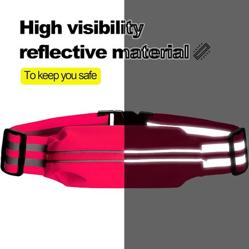 Running Belt Running Fanny Pack for Women and Men Phone Holder Runners Pouch Waist Belt Reflective Runners Belt Money Belt Exercise Waist for Workout Jogging Running Gear Accessories (Black） in Kuwait