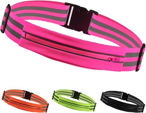 Running Belt Running Fanny Pack for Women and Men Phone Holder Runners Pouch Waist Belt Reflective Runners Belt Money Belt Exercise Waist for Workout Jogging Running Gear Accessories (Black） in Kuwait