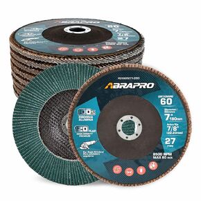 7" x 7/8" Flap Discs, T27 Industrial Zirconia Abrasive 7 Inch Grinding Discs，High Performance Grinding Wheel, Finishing, Deburring, Rust Removal，60 Grit (10 Pack)
