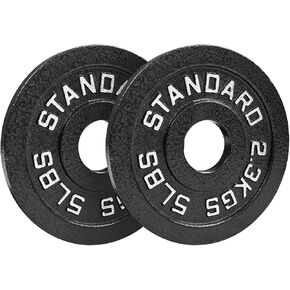 Steel Olympic Plates 5lb Pair - Olympic Standard Premium Coated 2x 5 Pound Weights