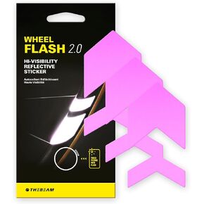 The Beam - Wheel Flash 2.0 - Motion Powered High-Visibility Bike Stickers for Bike Rims and Wheels - 12 Pre-Cut Decals, Waterproof, Fits All Wheels and Rims (Silver)