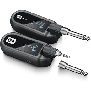 EBJ Wireless Guitar System UHF Wireless Guitar Transmitter Receiver Rechargeable Audio Wireless Transmitter Receiver 20-Channel bass Electric Guitar Electronic Organ (2-Channel)