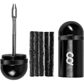 CyclingDeal Tubeless MTB Bike Tire Repair Kit - Bicycle Mountain Tire Plug Kit - Flat Tire Tackle Repair Patch Kits - Aluminium Full CNC Finish with 5 Strands