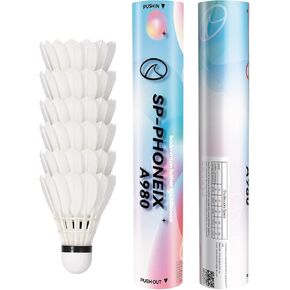 12-Pack Goose Feather Badminton Shuttlecocks with High Durability High Speed Badminton Birdies Balls Model 908