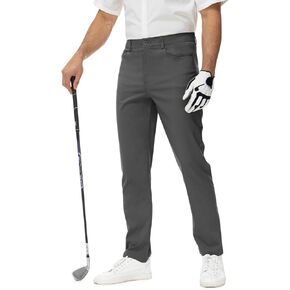Rdruko Men's Stretch Golf Pants Slack Lightweight Work Travel Business Casual Dress Relaxed Fit Trousers (Dark Grey, 30)