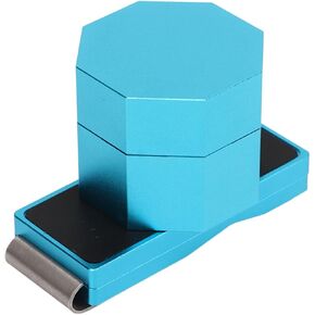 Billiard Chalk Box, 3 Layers Aluminum Octagon Chalk Holder, Universal Magnetic Pool Cue Chalk Box, Non Slip Billiard Cue Tip Tool Pool Table Accessory (Blue)