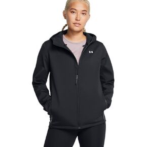 Under Armour Womens ColdGear Infrared Shield Hooded 2.0 Soft Shell, (002) Black / / White, XX-Large