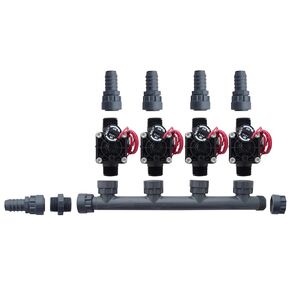 Hunter PGV101-MM 4 Zone Dura Manifold Valve Kit with Flow Control - Barb PGV101MM (4 Zone)