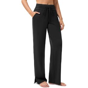 Yoga Pants Women Wide Leg Pants with Pockets Drawstring High Waist Stretch Dress Pants Lounge Sweatpants 29"/31"/33"