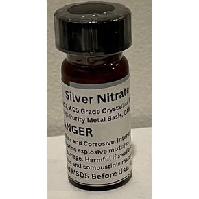 Silver Nitrate Crystal Powder 25 Grams / >99.9% Pure ACS Grade / 25g