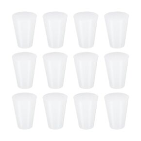 uxcell 12 Pcs White Silicone Solid Rubber Stoppers, Tapered Plugs Lab Seal Tube Stopper Plugs for Drainpipe Sinks Industry and Laboratories, 11mm to 15mm Dia