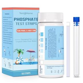 Pool Phosphate Test Kit for Hot-Tub: 50 Counts Phosphate Test Strips Easy Accurate to Dectect Phosphate Level in Pool Spa Hot Tub Water