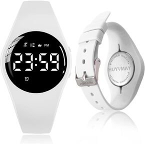 Fitness Pedometer Watch Without App, 20-Day Battery Life Rechargeable Watch, IP68 Waterproof Digital Watch with Alarm Clock Timer Steps/Distance/Calories Counter for Women & Kids aged 5 and up