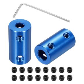 MECCANIXITY Rigid Screw Coupling 5mm to 7mm Shaft Coupler Connector L25mm x D14mm Steel Joint Connector Rigid Coupling Set for 3D Printers DIY Encoder with 16 Screws, 4 Pcs