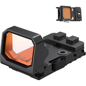 Mini Folding Red Dot Sight Compact Flip Up Reflex Sight for Glock MOS, 3 MOA RMR Red Dot Gun Sight Scope with Heightened Base for Pistol Handgun and Picatinny Rail