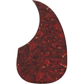 MECCANIXITY Acoustic Guitar Pickguard, Anti-Scratch Guard Plate Guitar Replacement Teardrop Shaped Self Adhesive, Amber Dark Brown