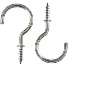 Screw Hooks Stainless Steel Screw-in Light Hooks 1-1/2" Screw Cup Hook Ceiling Hooks 36 Pcs
