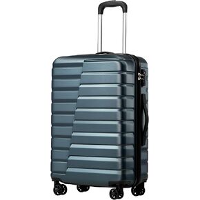 COOLIFE Expandable Suitcase PC ABS TSA Luggage 3 Piece Set Lock Spinner Carry on (Teal blue)