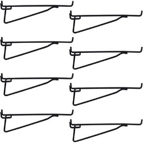 8 PCS Pegboard Shelf Hooks, 6 Inch Metal Utility Hook, Pegboard Shelf Brackets Hooks, 1/4 inch PegBoard Organizer Accessories, Storage Rack for Garage Workbench Art Craft Room Office Retail Shop