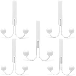 5 Pack Over The Door Hooks for Clothes, Metal Over The Door Hanger 2 Hooks Over Door Hooks for Hanging Coats, Bags, Pants, Hats, Scarves, Fit Doors Up to 1.4 in