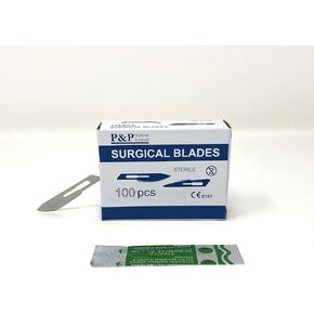 Disposable Surgical Scalpel Blades Sterile High Grade Carbon Steel 2.1% 10xx Individually Foil Wrapped by P&P MEDICAL SURGICAL Size 36 Box of 100