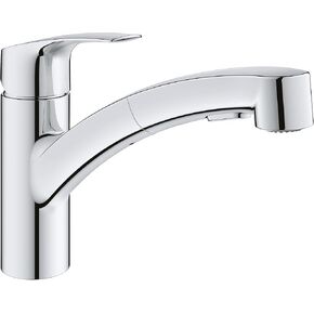 GROHE 30306DC1 Eurosmart Dual Spray Pull-Out Kitchen Faucet with sprayer Supersteel (Stainless Steel)