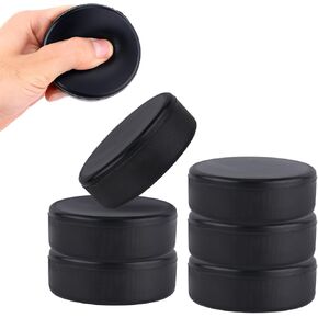 6pcs Ice Hockey Pucks, Diameter 3 Inch/Thickness 1 Inch Non-Rubber Soft Foam Hockey Pucks for Practice and Classic Training Indoor Lightweight Hockey Accessories Supplies (Black)