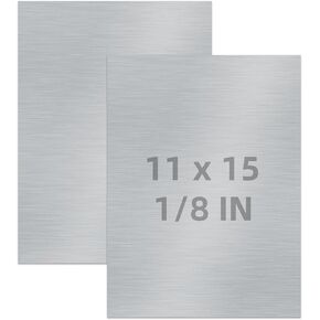 2 حزمة 6061 صفائح ألومنيوم معدنية 11 × 15 × 1/8 (0.125 بوصة)، صفائح معدنية ألومنيوم سميكة 3 مم مغطاة بطبقة واقية، لوحة صفائح ألومنيوم مسطحة سادة للحرف اليدوية والصناعية in Kuwait