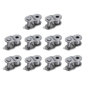 uxcell 10Pcs #40H/ DIN/ISO 08AH Chain Offset Half Link Roller, 1/2" Pitch Carbon Steel, Standard Chain End Connector Split Links