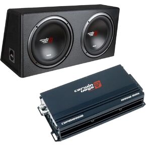 Cerwin Vega 12" Loaded Vented Enclosure Box with Mono Amplifier – Stronger Bass, Louder Sound, and Durable Subwoofer