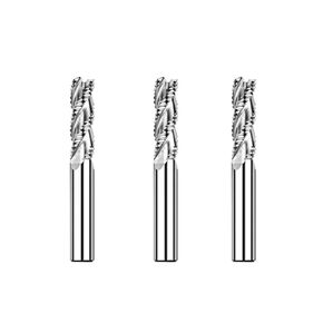 HRC50 3Flutes Tungsten Solide Carbide Roughing End Mills for Cutting Aluminium with no Coating CNC Router Bit Wood Metal milling Cutter Shank Dia 1/4 inches (1pc, 1/4" x1/4"x3/4"x2")