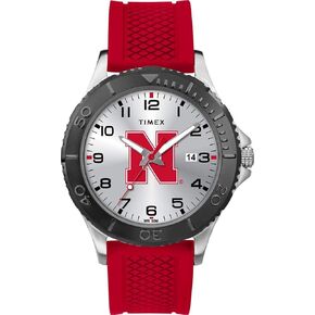 Timex Tribute Men's Collegiate Gamer 42mm Watch – Nebraska Cornhuskers with Red Silicone Strap