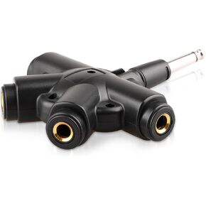 Multifunctional UHF Wireless XLR Adapter System,Transmitter & Receiver for Dynamic Microphones Guitar Mixer, 16 Adjustable Frequencies, USB Charge, 250ft Range (6.35mm Extend Adapter)