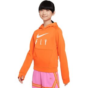 Nike Big Kids Girls' FLY Therma-FIT Basketball Hoodie (US, Alpha, X-Small, Regular, Safety Orange)