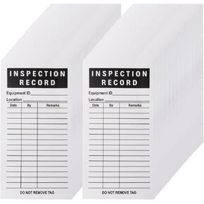 Adhesive Inspection Record Labels, Safety Inspection Tag for Accident Prevention, Equipment, Maintenance, Quality Control, Self Adhesive Stickers, Black, 5"x 3", Pack of 200
