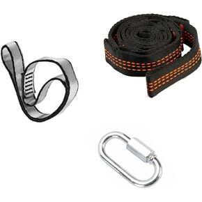 1 Daisy Chains Climbing Strap, 1 safety carabiner with twist lock system and 1 connecting rope